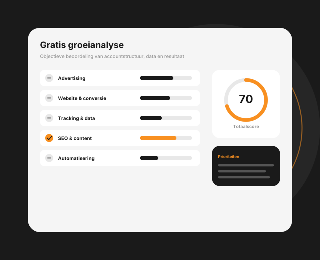 Tablet met formulier voor de gratis groeianalyse van Uw mediacampagne