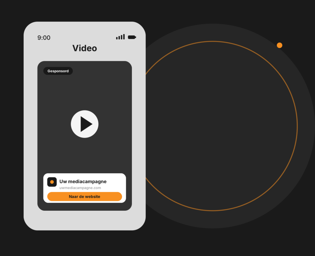Tablet-mockup van short-form videocontent in verticaal formaat voor social media